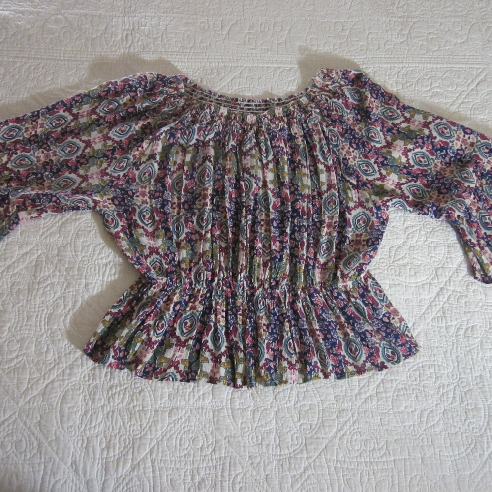 Anthro RAGA Top S Floral Off Shoulder